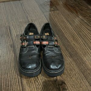 Vtg Lower East Side brown platform Mary Jane retro shoes sz 9